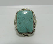 SILVER RAY TURQUOISE STERLING RING SIZE 9 14G