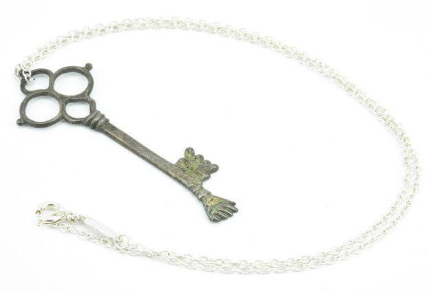 Figa Skeleton Key Pendant On Sterling Silver Chain