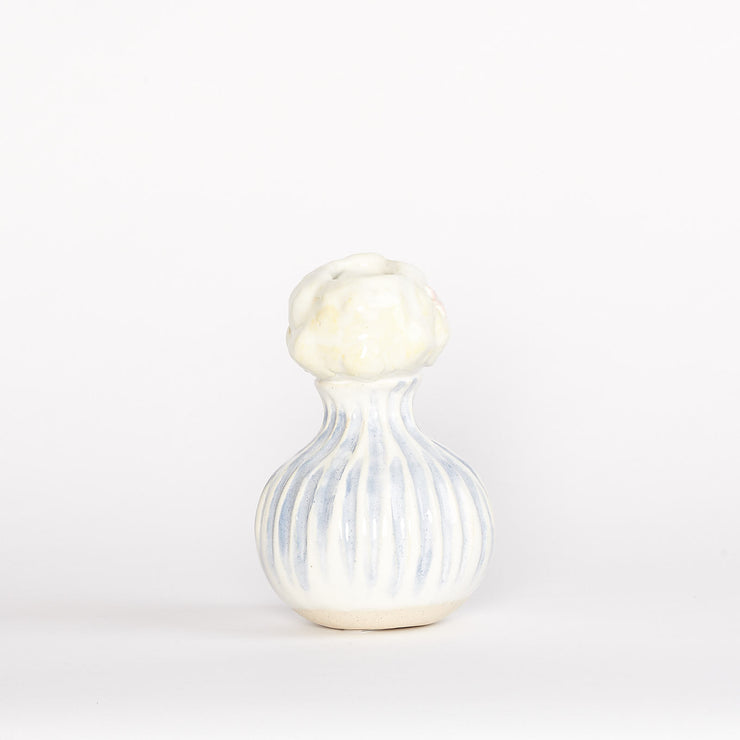 Kate - Figural Vase w Blue & White Stripe Dress
