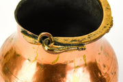 Antique Large Turkish Copper Pot w Brass Handle