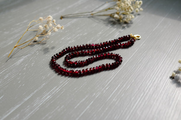 Garnet Silk-Knotted Candy Necklace