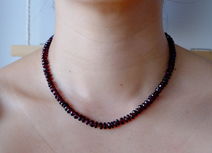 Garnet Silk-Knotted Candy Necklace