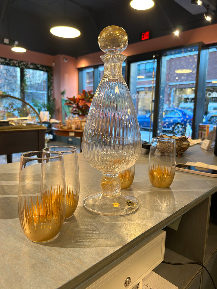 Venetian Decanter and Glasses