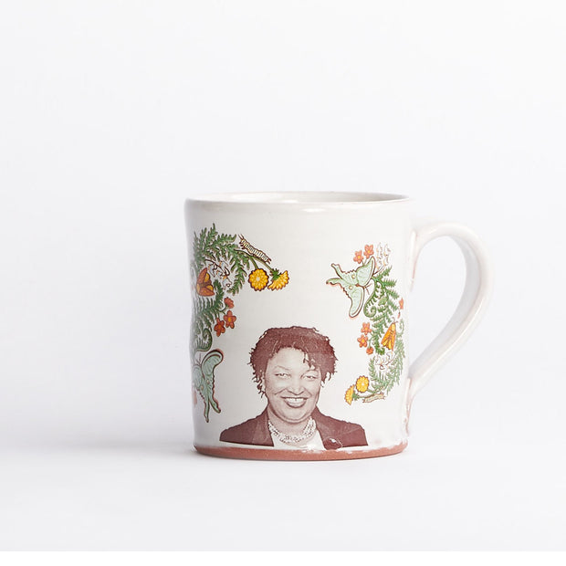 Stacey Abrams Mug with Multicolor Floral Decoration