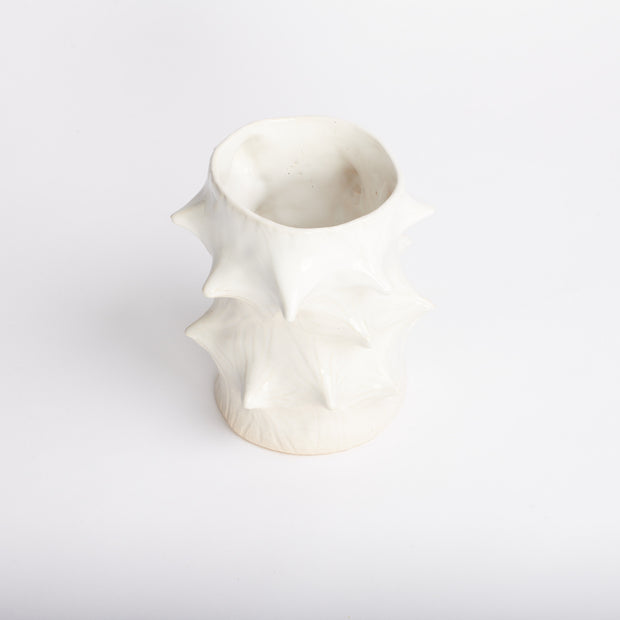 White Stoneware Spike Vase