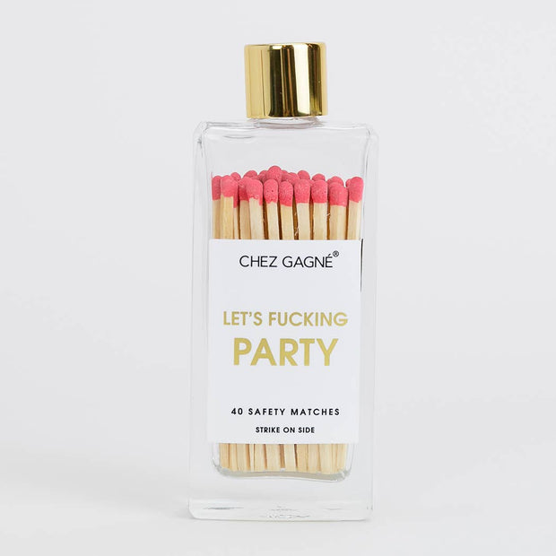 Let's Fucking Party - Glass Bottle Matches
