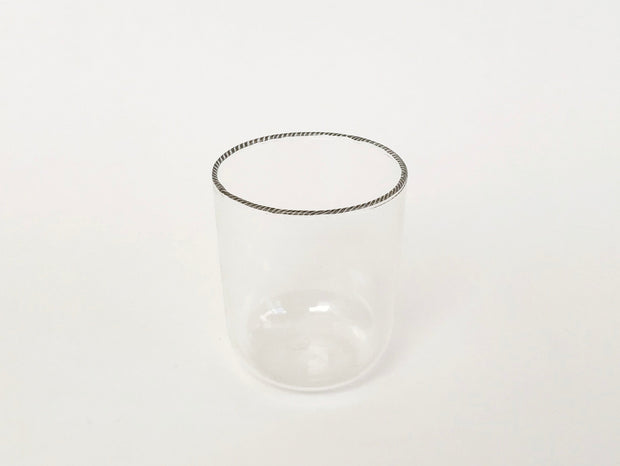 Striped Rim Glass Cup