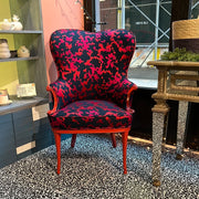 French Art Deco Armchair,  Repainted & Reupholstered with Knoll "World Piece"