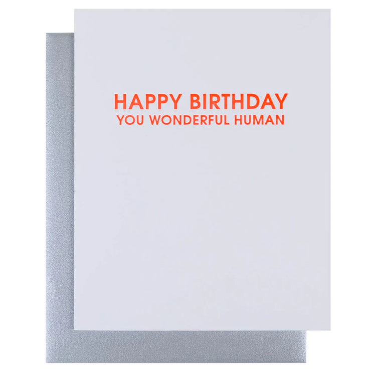 Wonderful Human Birthday Letterpress Card