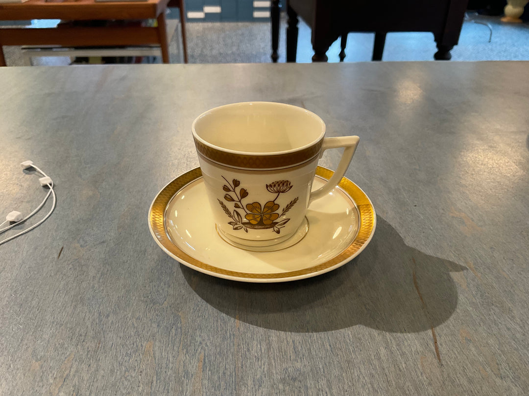 Vintage Gold + Cream Cup & Saucer