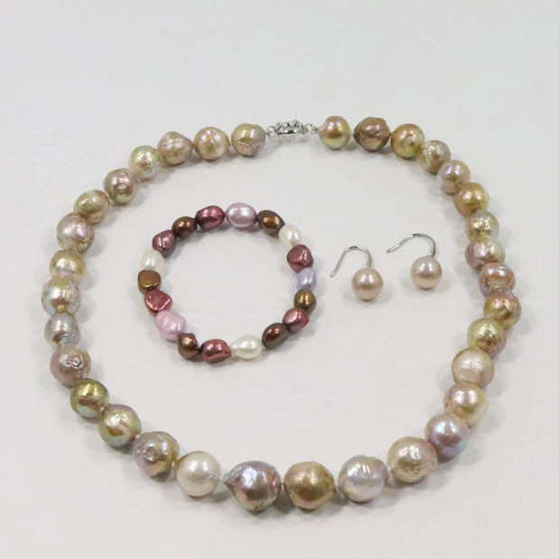 Sterling Multi Color Pearl Necklace