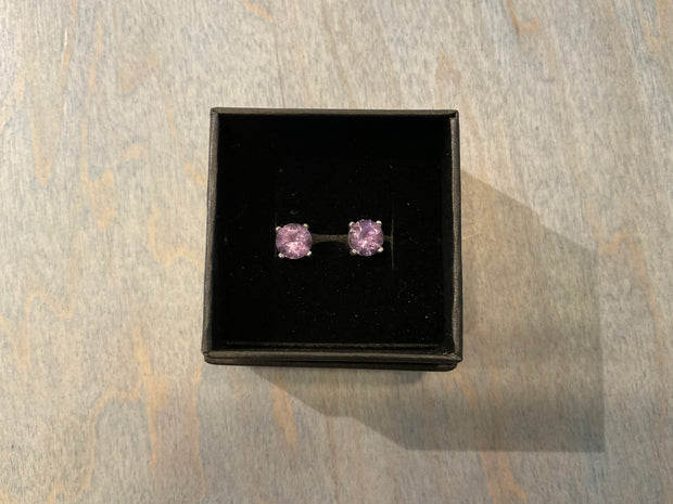 Lavender Diamond Studs Earrings