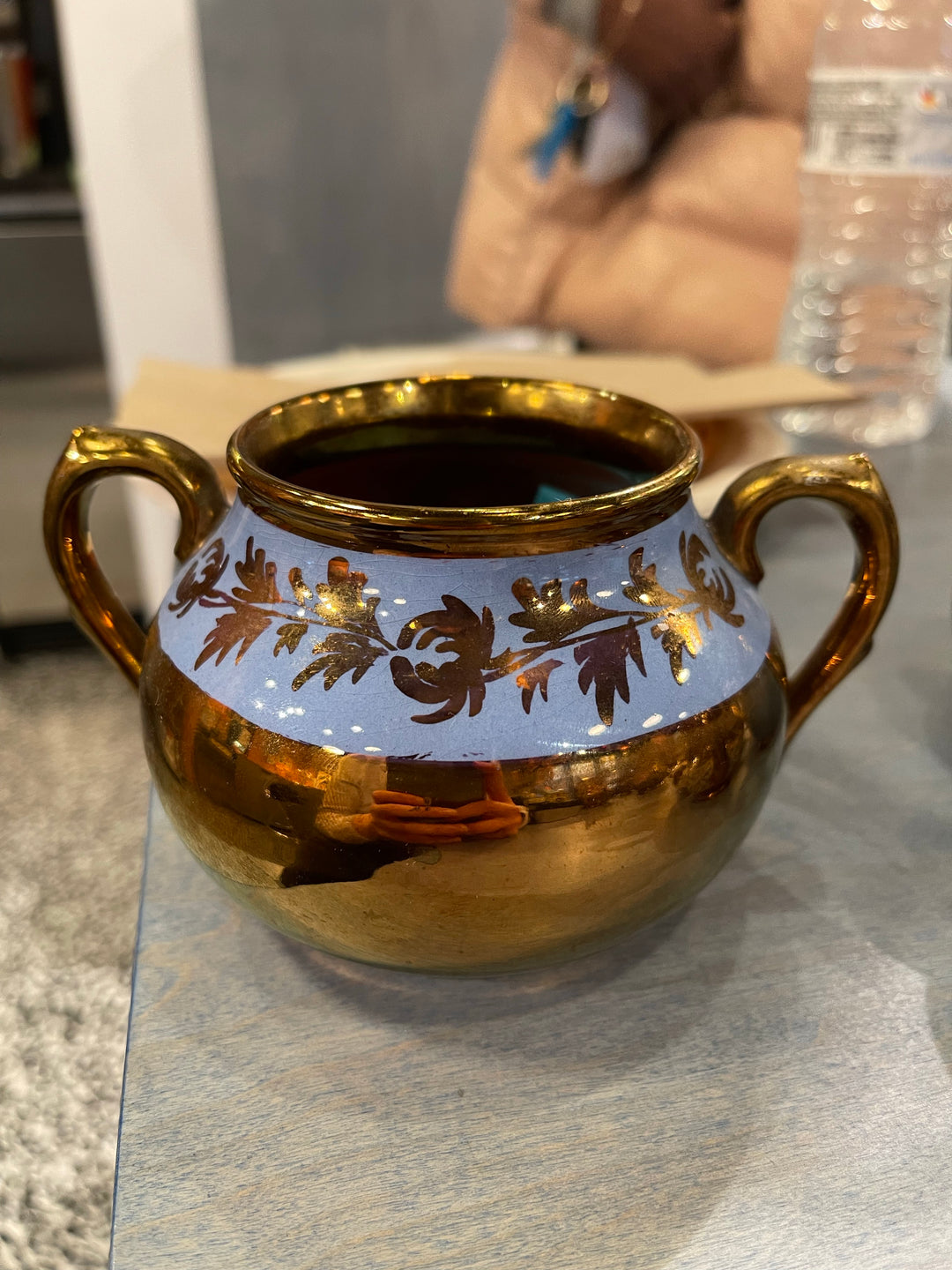 Vintage Copper Lustreware with Blue Band