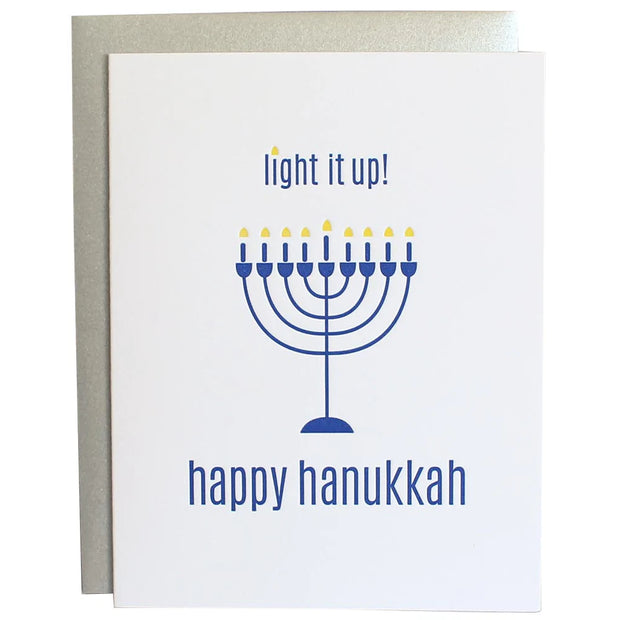 Light it Up - Hanukkah Letterpress Card